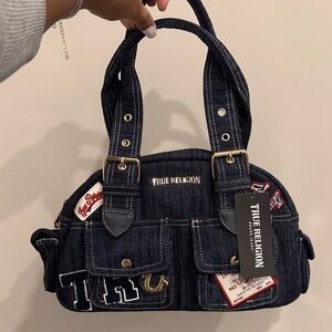 True Religion Navy Denim Handbag